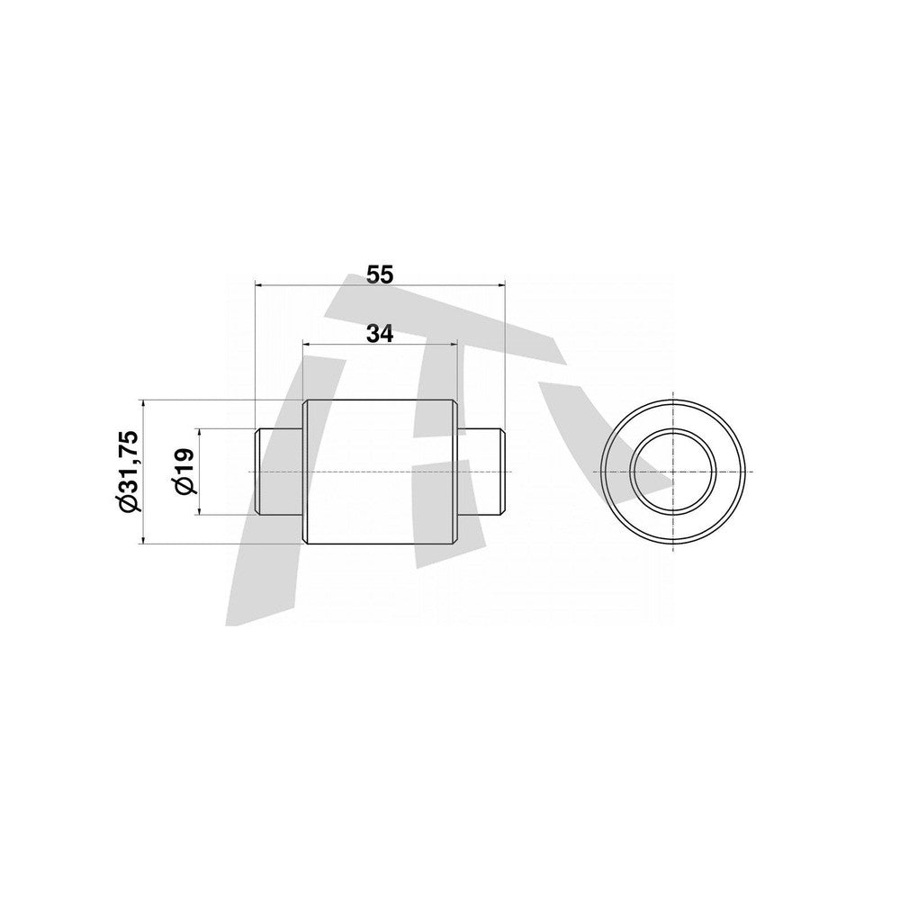 RODILLO PATIN DE FRENO 55X31,75X19mm