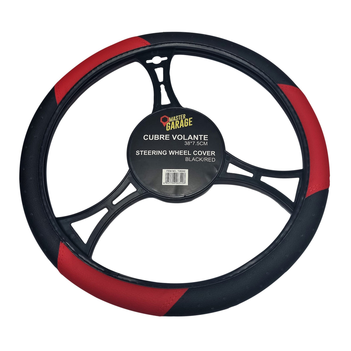 CUBRE VOLANTE NEGRO ROJO