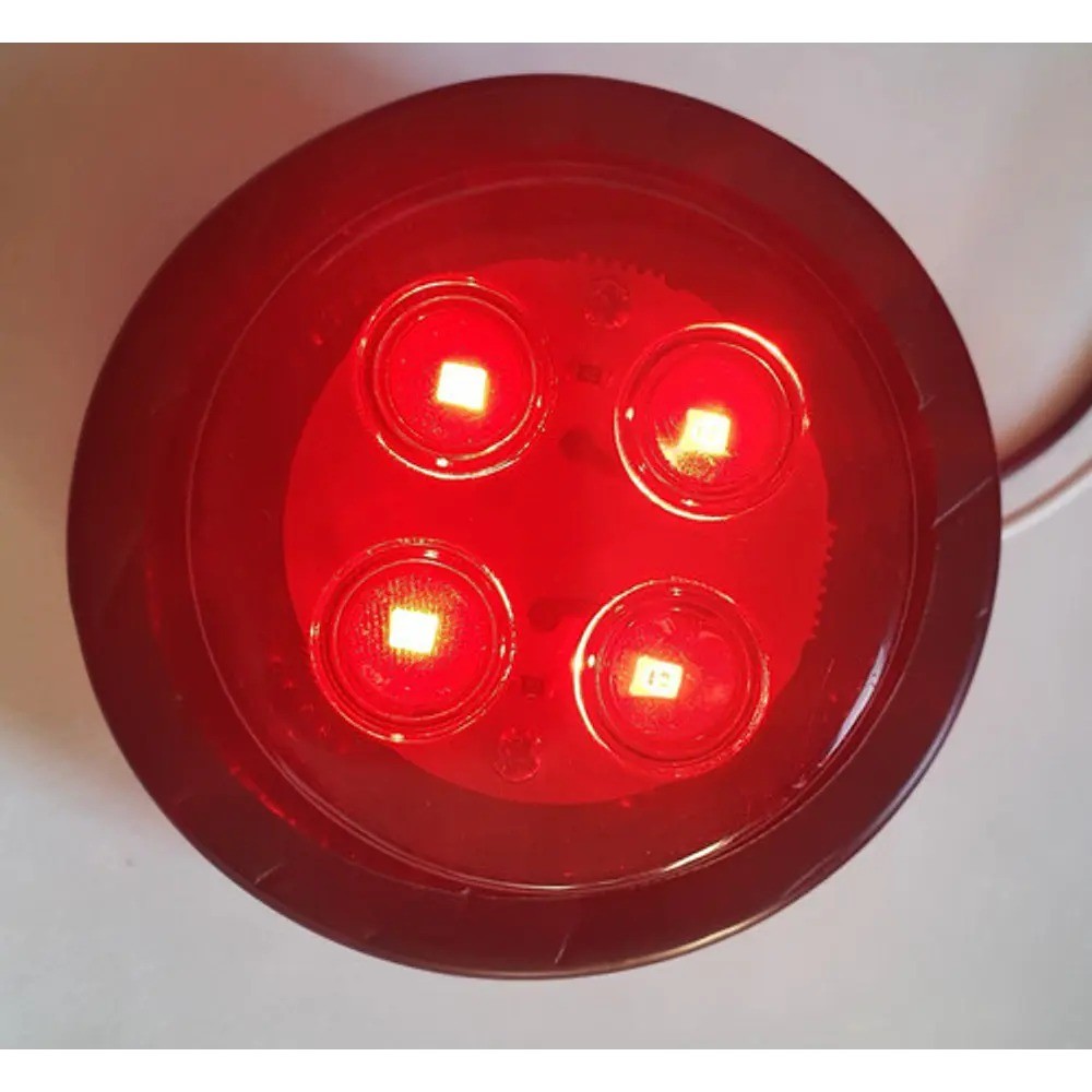 FOCO TRASERO REDONDO LED ROJO C/GOMA 12CM