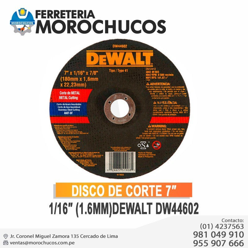 DISCO DE CORTE 7" 1/16