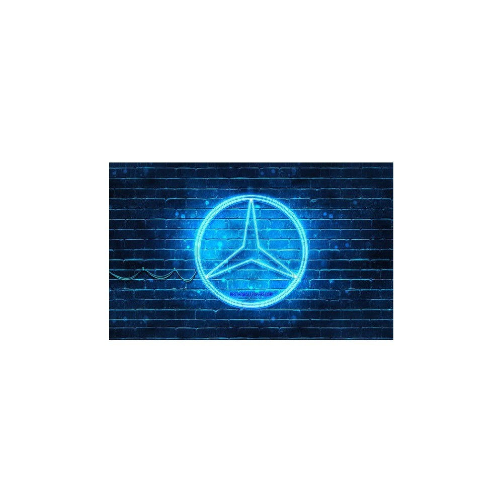 LOGO SIMBOLO MERCEDES NEON AZUL