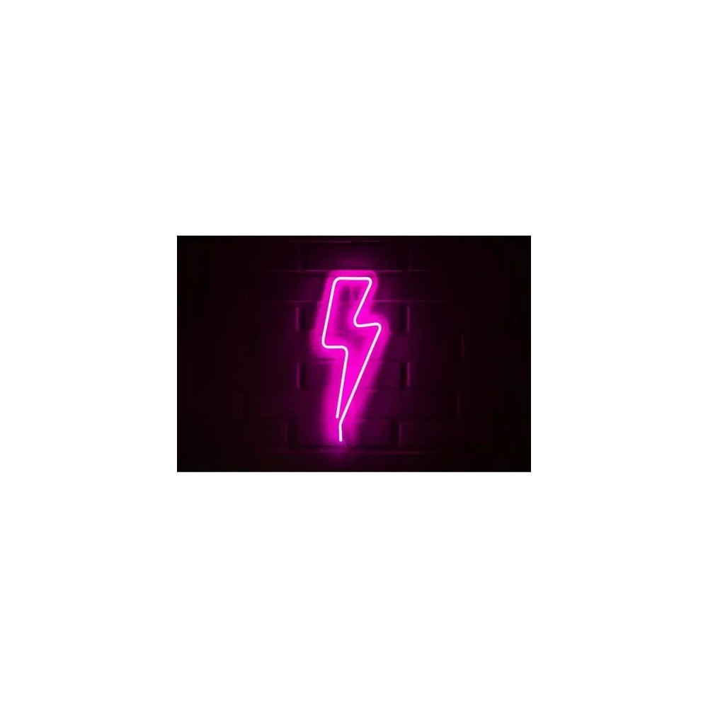 LOGO TIPO RAYO NEON ROSADO