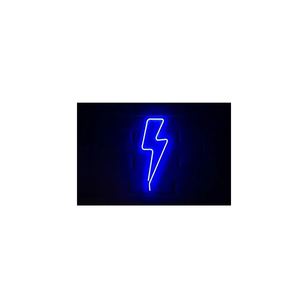 LOGO TIPO RAYO NEON AZUL