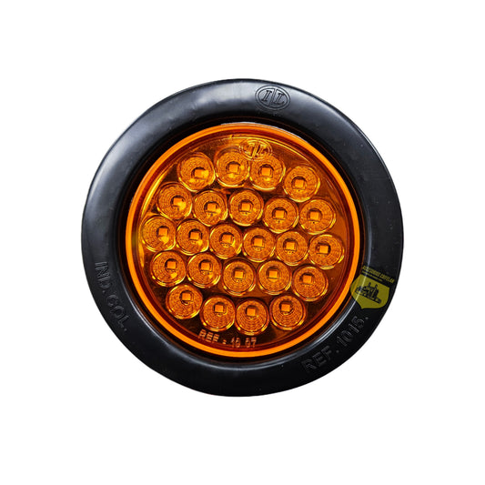 FOCO TRASERO REDONDO LED AMBAR C/GOMA 12CM