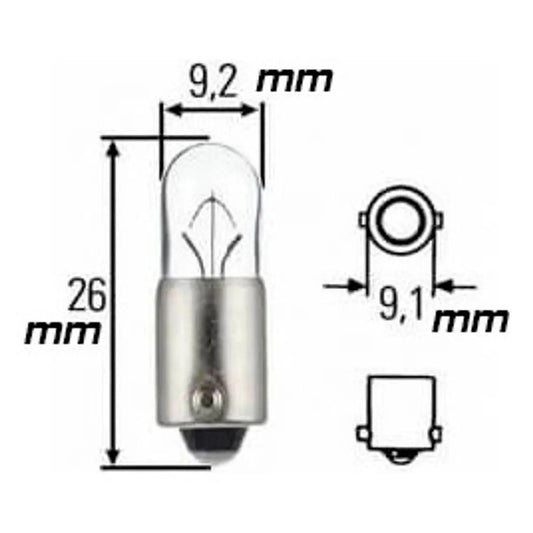AMPOLLETA T4W 24V .TROCHA TABLERO.
