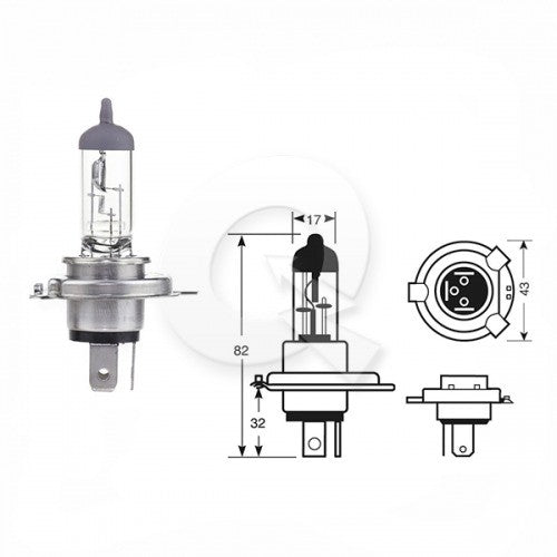AMPOLLETA H4 P43T 24V 75/70W