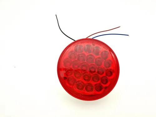 FOCO REDONDO GRANDE ROJO LED 12-24V 4PUL