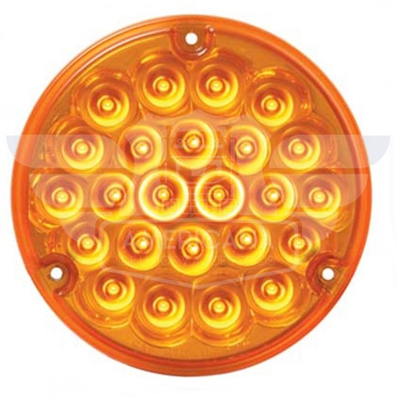 FOCO REDONDO GRANDE AMARILLO LED 12-24V 4PUL