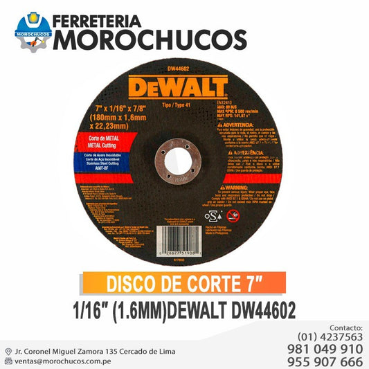 DISCO DE CORTE 7" 1/16