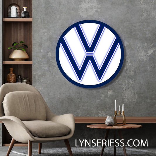 LOGO SIMBOLO VOLKSWAGEN NEON ROSADO