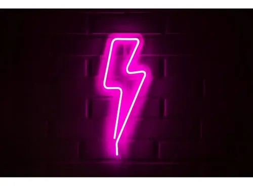 LOGO TIPO RAYO NEON ROSADO