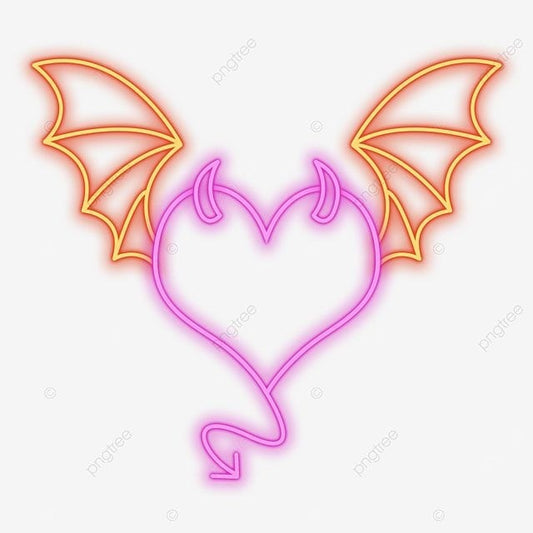 LOGO TIPO CORAZON C/ ALAS LUZ NEON VARIEDAD
