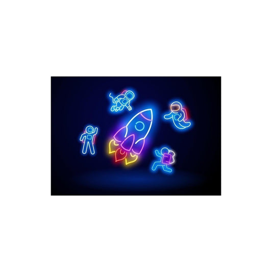 LOGO TIPO COHETE NEON BLANCO